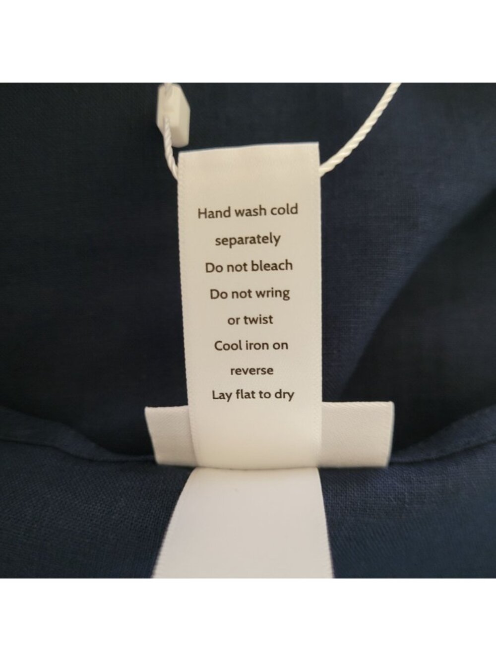Andie Swim The Wrap Dress Size S Midnight Blue Linen Blend Sleeveless NWT - Picture 8 of 8